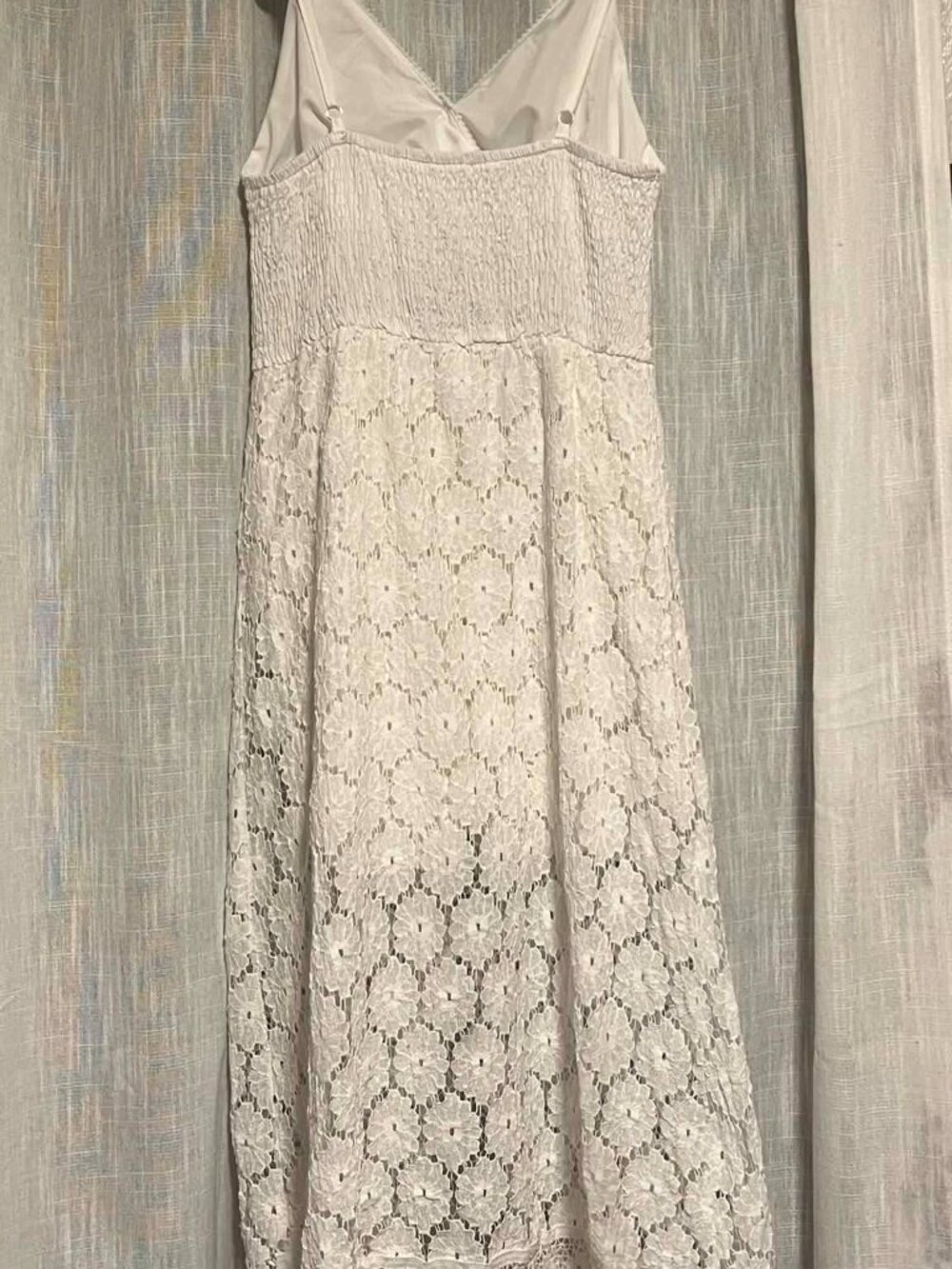 Cupshe Thin Strap Ruching Smocking Lace Jumpsuit White Size M - Picture 5 of 16